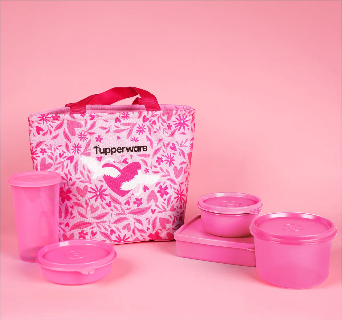 Tupperware Go Pink Lunch Set
