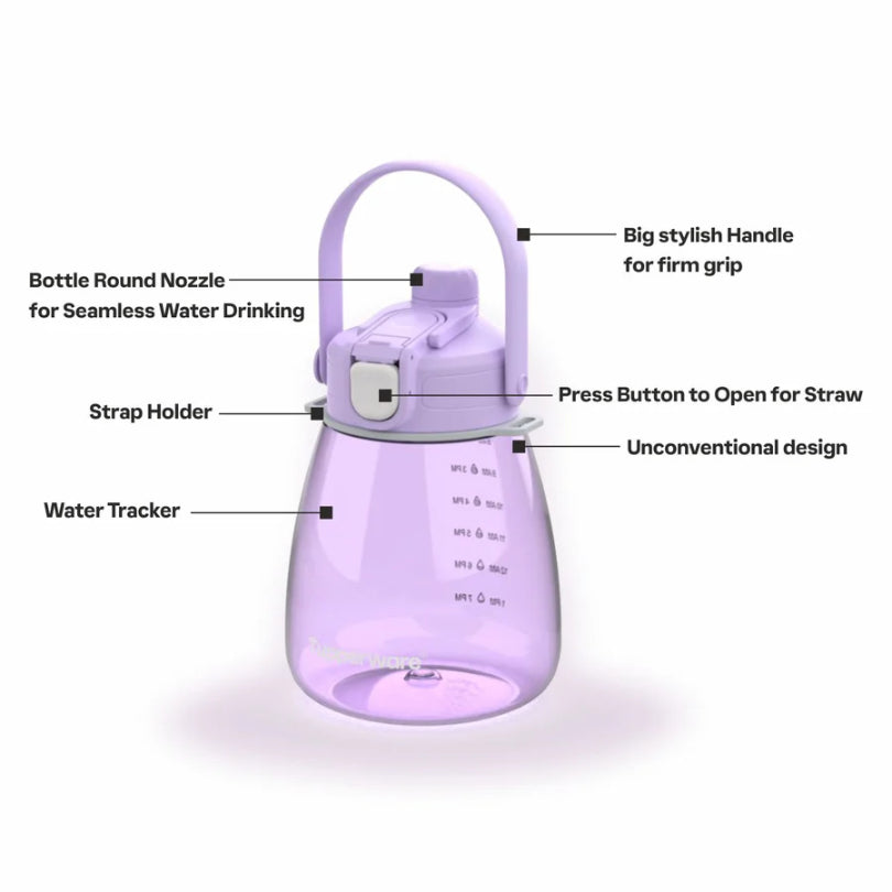 Tupperware Aquadrop Bottle Pot Belly 1.1L
