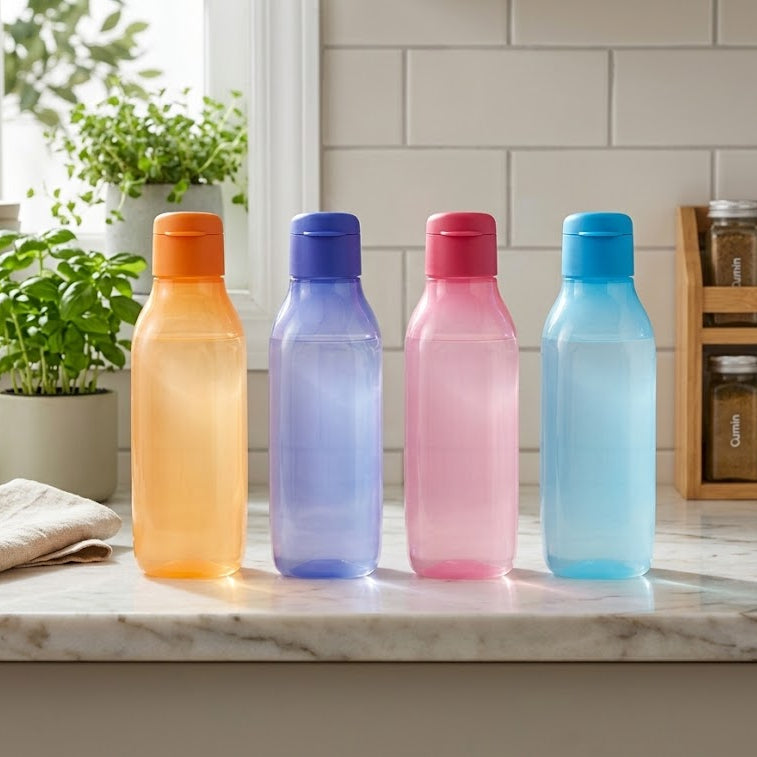 Tupperware Square Water Bottles 500ml – Set of 4
