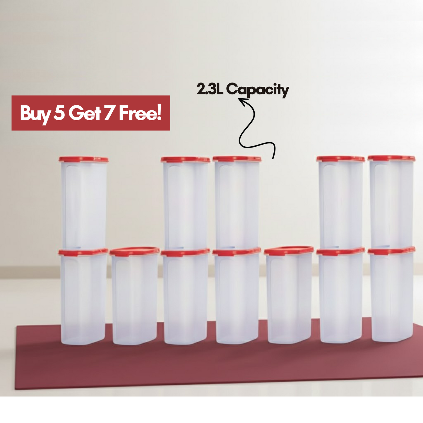 Tupperware Modular Mates Oval 2.3L - Premium Airtight Storage (12-Pack)