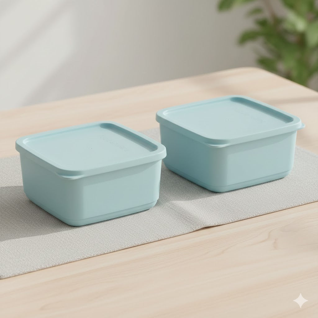 Tupperware Cubix 650ml Storage Set of 2 - Space-Saving Cube