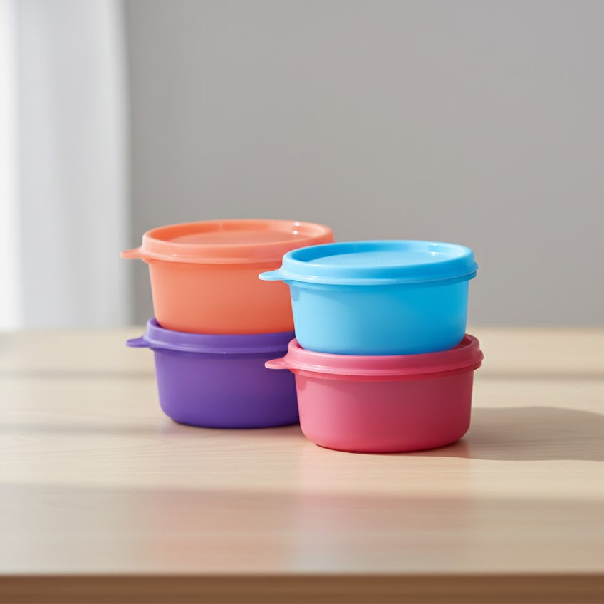 Tupperware Tropical Set of 4 - Airtight Stackable Food Storage Containers