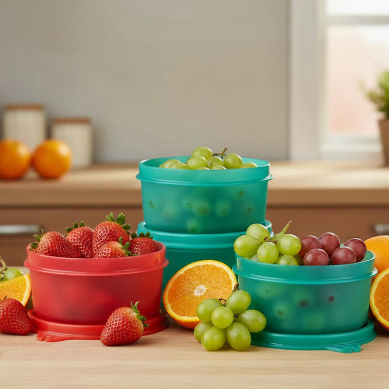 Tupperware Tropical Set of 4 - Airtight Stackable Food Storage Containers