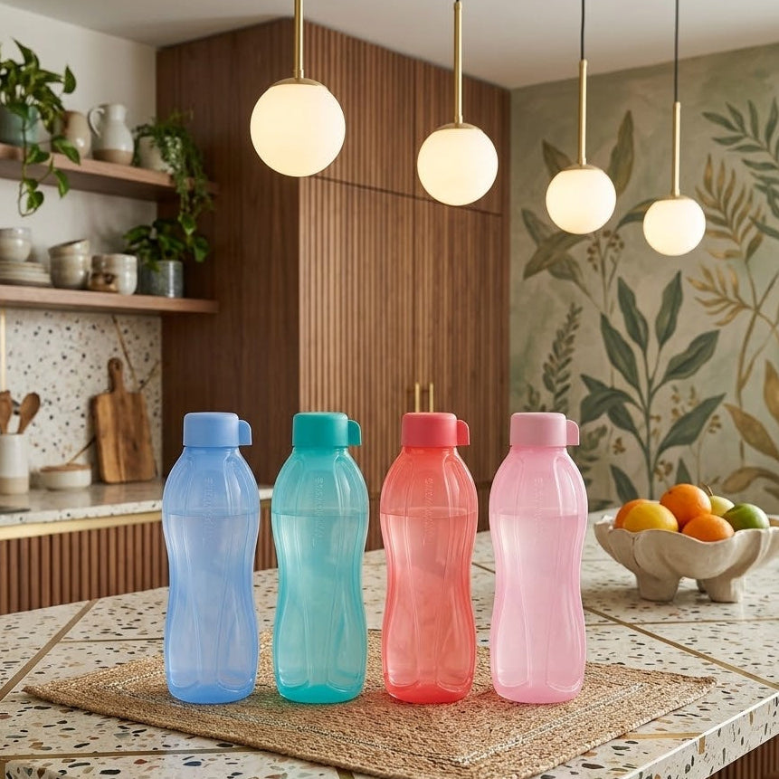 Tupperware Aquasafe Bottle 1L Screw Cap Set of 4