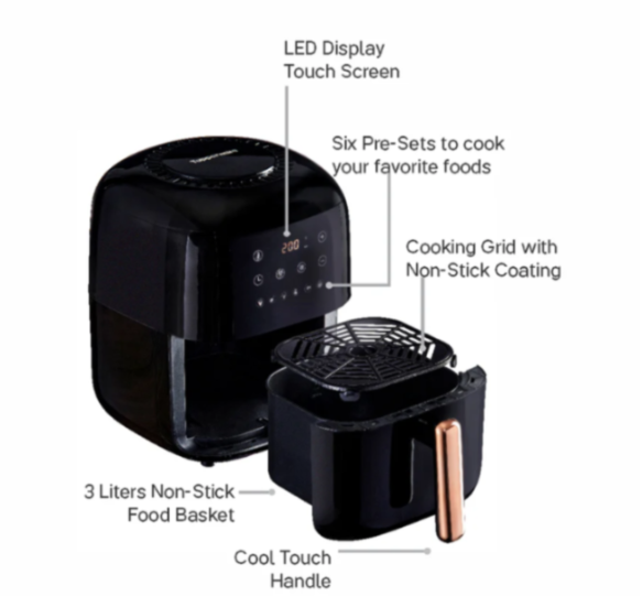 Tupperware Air Fryer 3L Digital Touchscreen