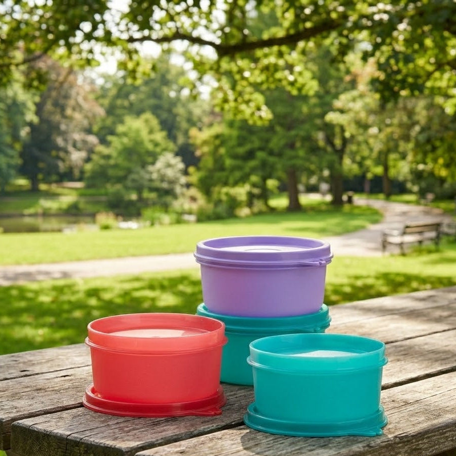 Tupperware Tropical Set of 4 - Airtight Stackable Food Storage Containers