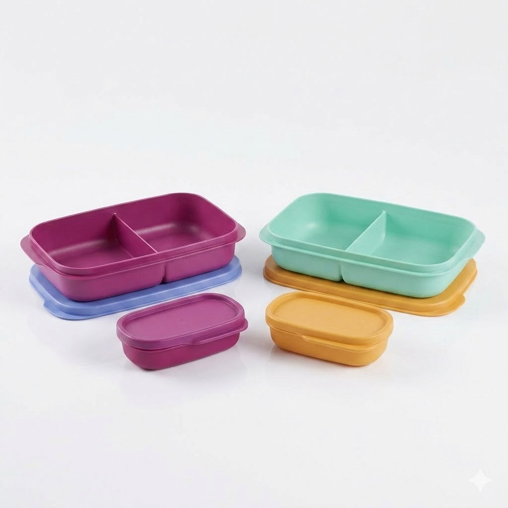 MyLunch Tupperware - Compact Spill-Proof Lunch Container with Divider (Set of 2)