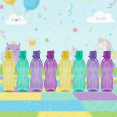 Tupperware Aquasafe Water Bottle 500ml with Fliptop cap – Set of 8