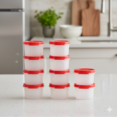 Tupperware MM Round Containers 200ml Set of 10