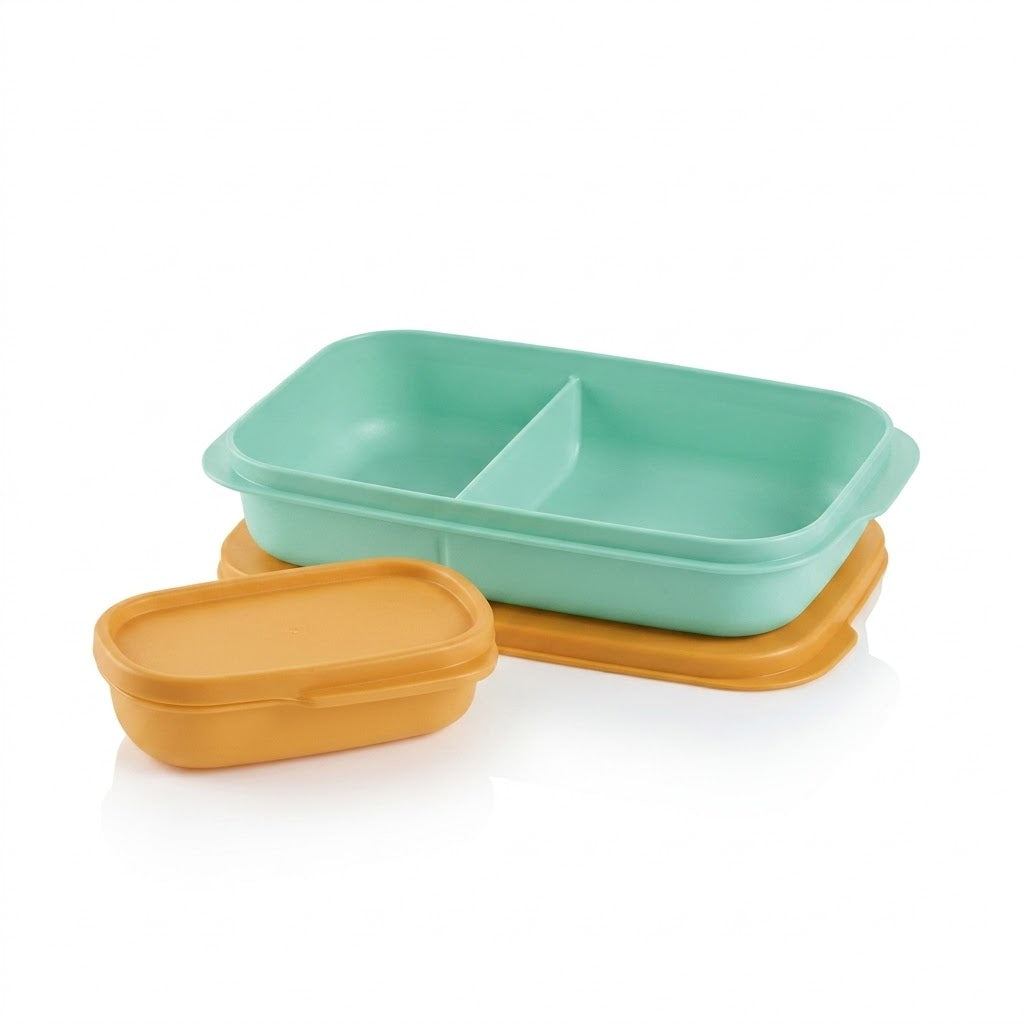 MyLunch Tupperware - Compact Spill-Proof Lunch Container with Divider (Set of 2)