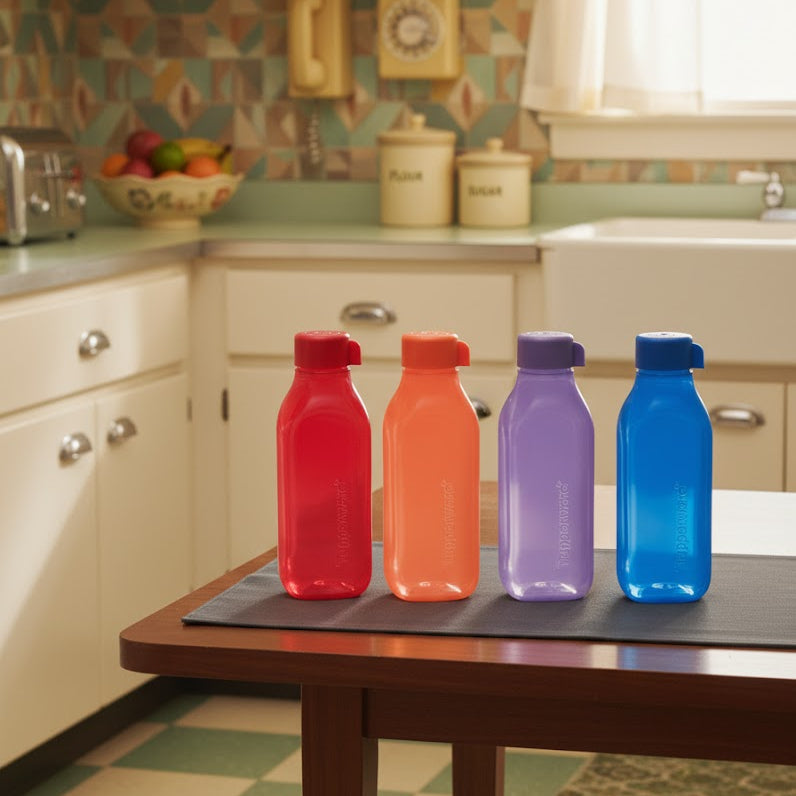 Tupperware square bottle 1L with a screw cap