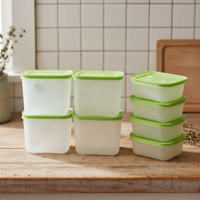 Tupperware Freezer Mate Gen 2 1.1L - Set of 4 and 450ml - Set of 4 | BPA-Free Stackable Freezer Containers