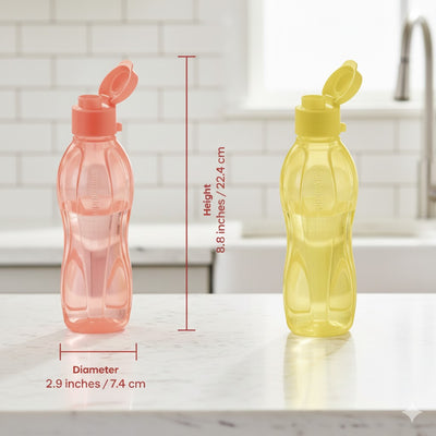 Tupperware Aquasafe 500ml Fliptop Water Bottle - Set of 2