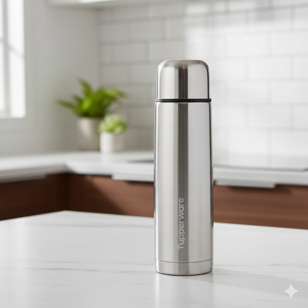 Tupperware Stainless Steel Vacuum Insulated Flask 1 Ltr