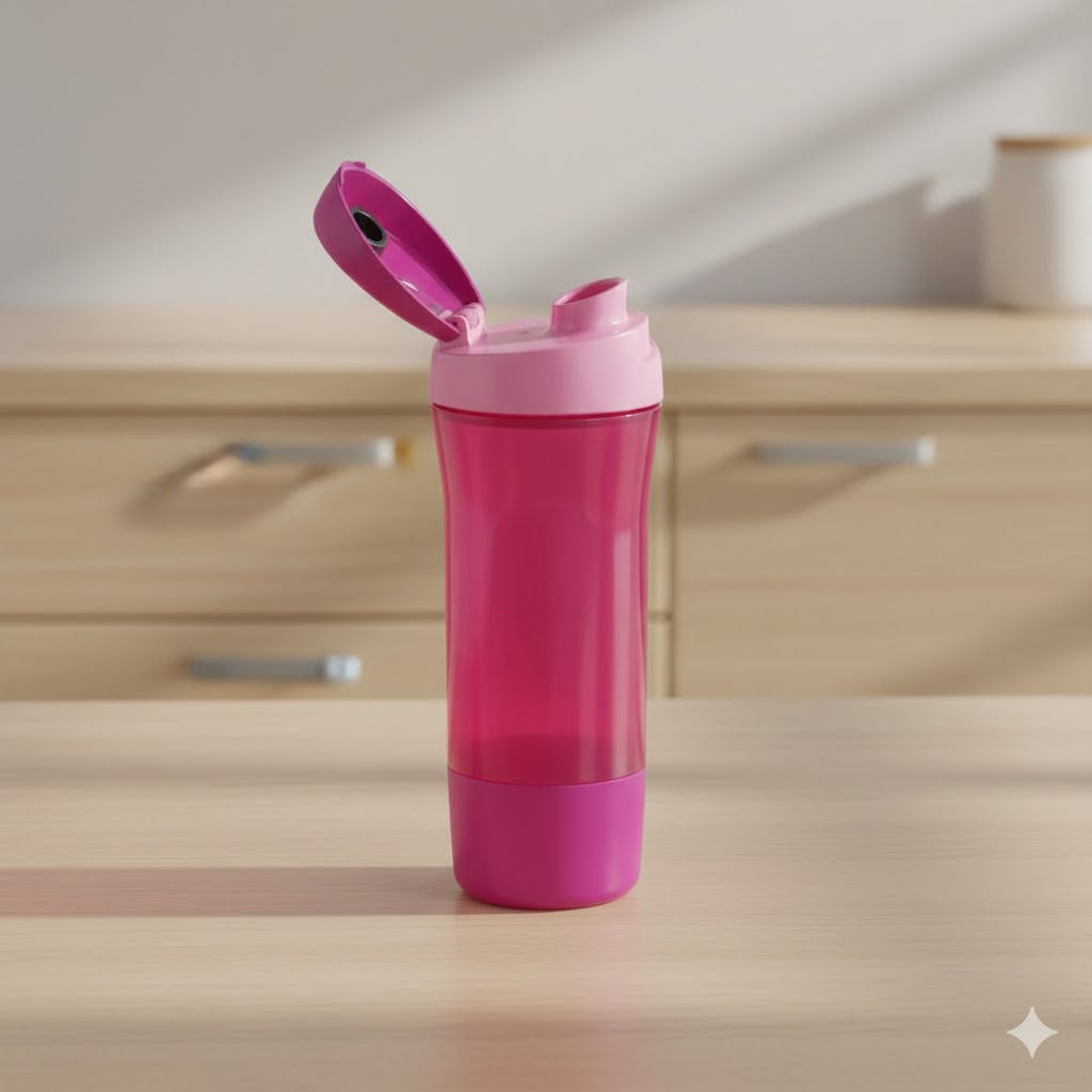 Tupperware Sports Bottle 600ml with Flip Cap & Storage Compartment