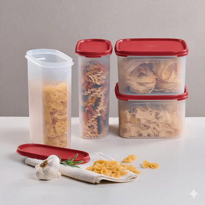 Tupperware Modular Mates Combo - Oval #4 (2pcs) + Square #2 (2pcs) | Airtight Storage Set